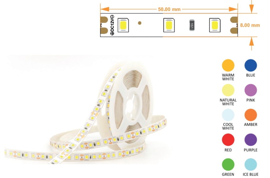120 LED 2835 IP20 12V Strip Light